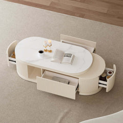 Modern Sintered Stone Coffee Table With Drawers