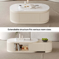 Modern Sintered Stone Coffee Table With Drawers
