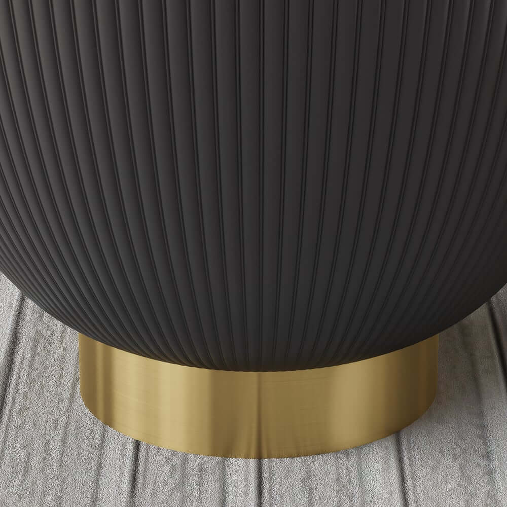 Modern Sintered Stone Coffee Table With Gold Drum Base