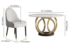 Modern Sintered Stone Dining Set With Gold Pedestal Base Dimensions