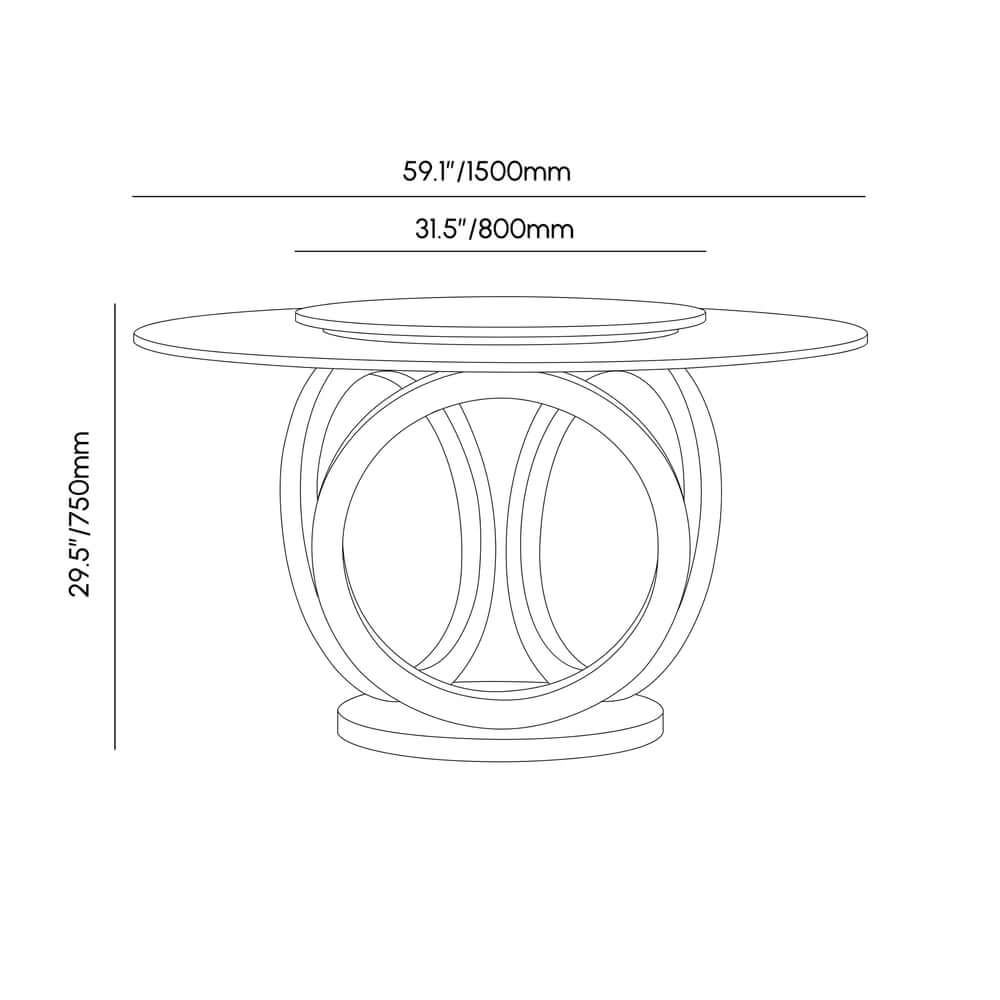 Modern Sintered Stone Dining Set With Gold Pedestal Base Dimensions