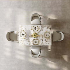 Modern Sintered Stone Dining Set With Pedestal Base