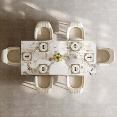 Modern Sintered Stone Dining Set With Pedestal Base