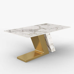 Modern Sintered Stone Dining Set With Pedestal Base