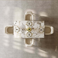 Modern Sintered Stone Dining Set With Pedestal Base