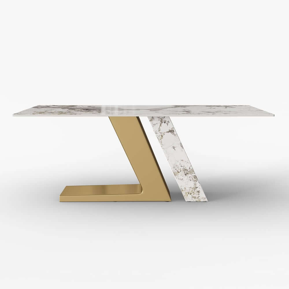 Modern Sintered Stone Dining Set With Pedestal Base