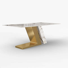 Modern Sintered Stone Dining Set With Pedestal Base