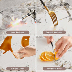 Modern Sintered Stone Dining Set With Pedestal Base