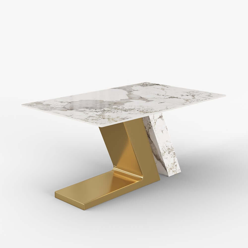 Modern Sintered Stone Dining Set With Pedestal Base