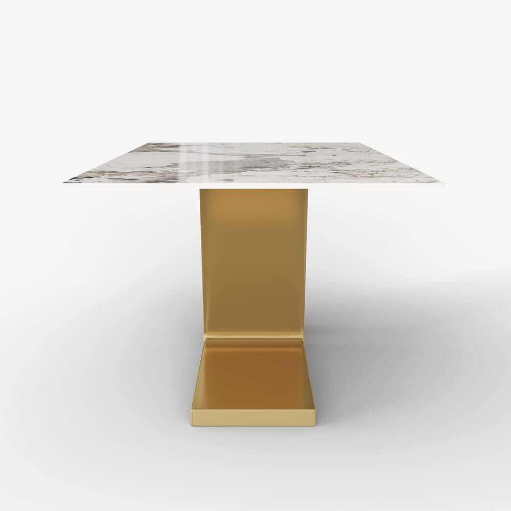 Modern Sintered Stone Dining Set With Pedestal Base