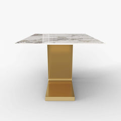 Modern Sintered Stone Dining Set With Pedestal Base