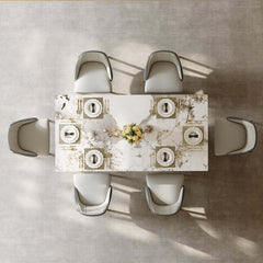 Modern Sintered Stone Dining Set With Pedestal Base