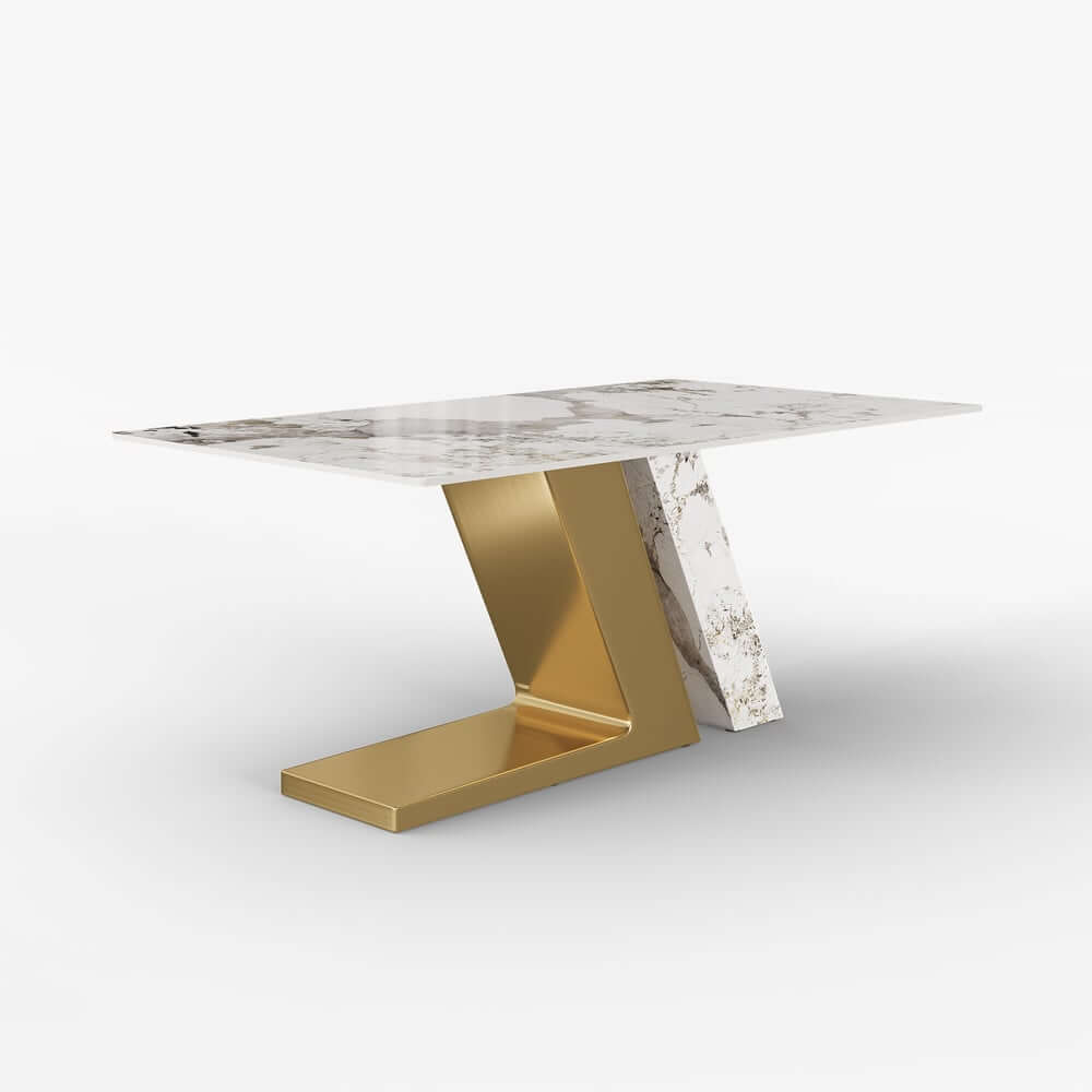 Modern Sintered Stone Dining Set With Pedestal Base