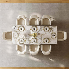 Modern Sintered Stone Dining Set With Pedestal Base