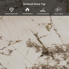 Modern Sintered Stone Dining Set With Pedestal Base