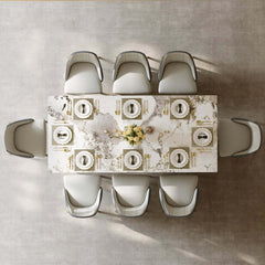 Modern Sintered Stone Dining Set With Pedestal Base