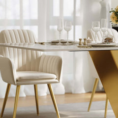 Modern Sintered Stone Dining Set With Pedestal Base