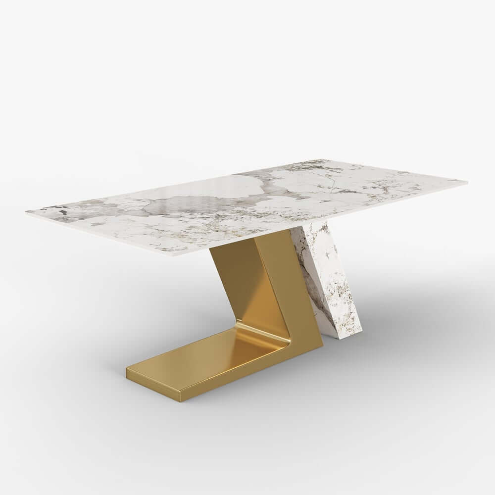 Modern Sintered Stone Dining Set With Pedestal Base