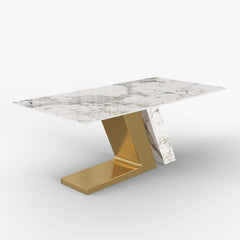 Modern Sintered Stone Dining Set With Pedestal Base