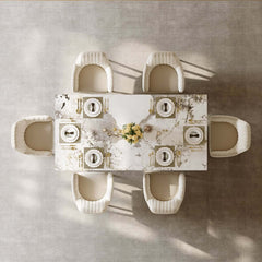 Modern Sintered Stone Dining Set With Pedestal Base