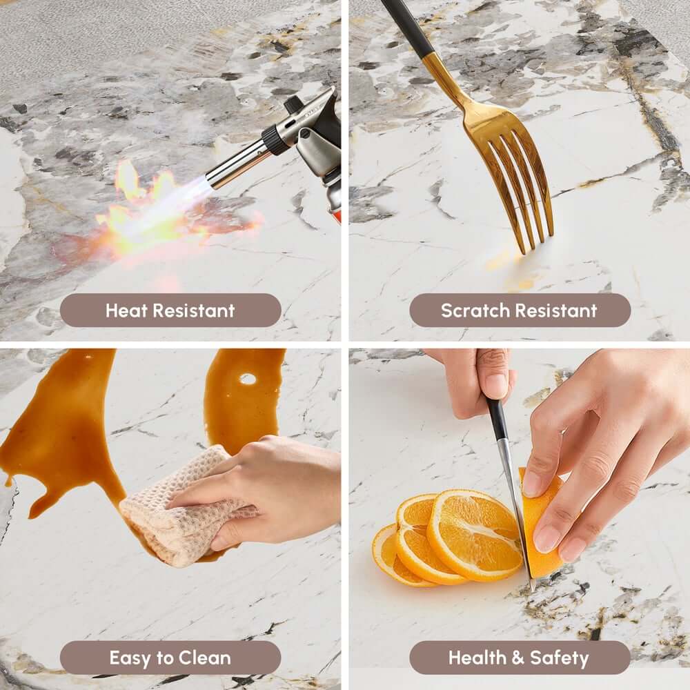 Modern Sintered Stone Dining Set With Pedestal Base