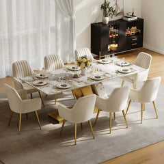 Modern Sintered Stone Dining Set With Pedestal Base