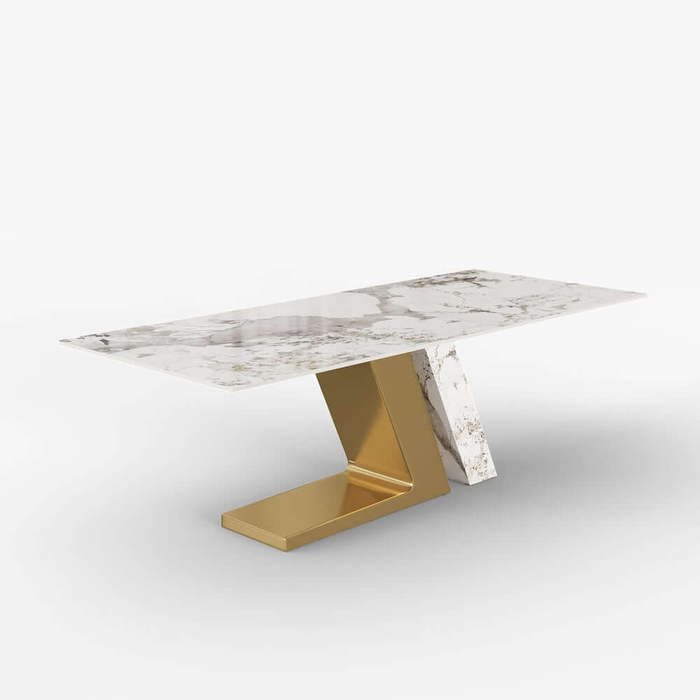 Modern Sintered Stone Dining Set With Pedestal Base