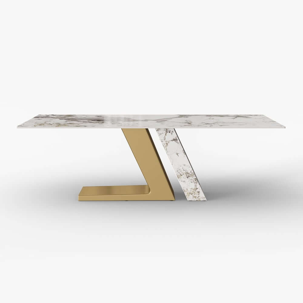 Modern Sintered Stone Dining Set With Pedestal Base