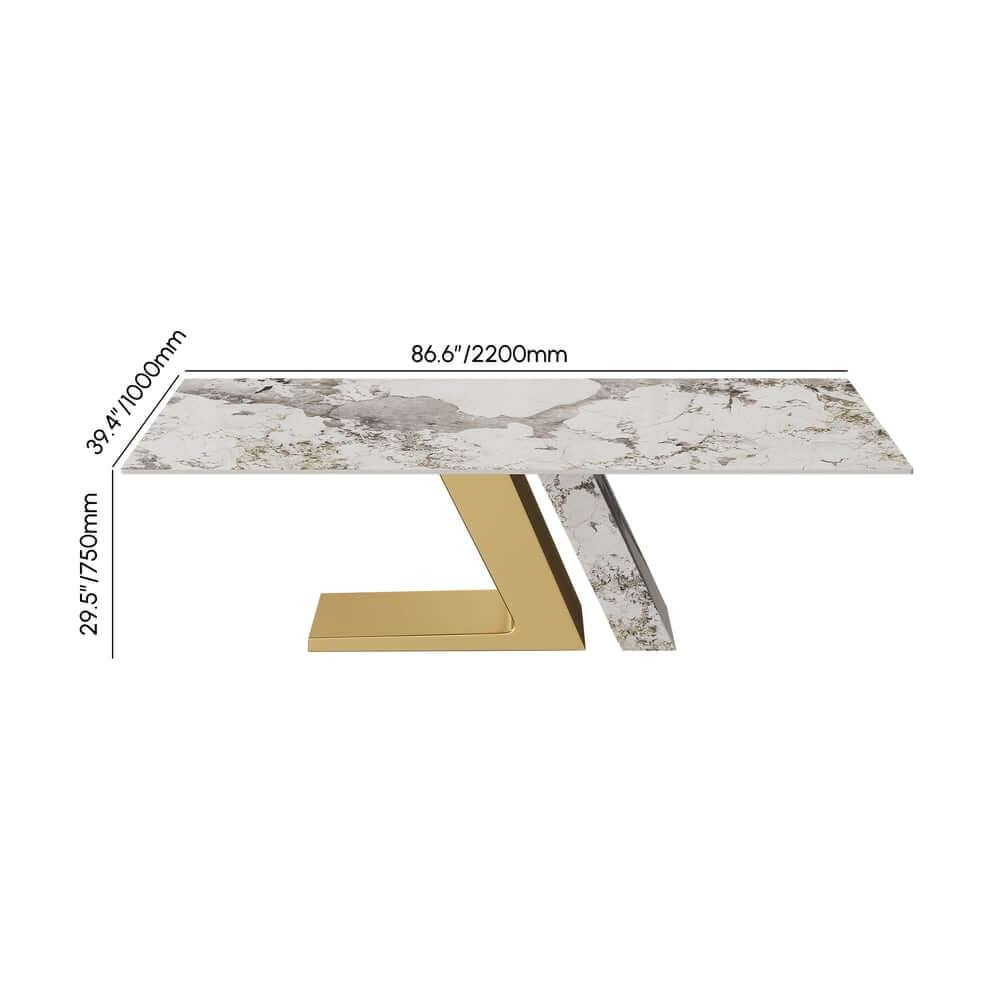 Modern Sintered Stone Dining Set With Pedestal Base Dimensions