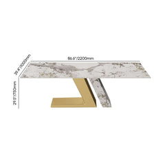 Modern Sintered Stone Dining Set With Pedestal Base Dimensions