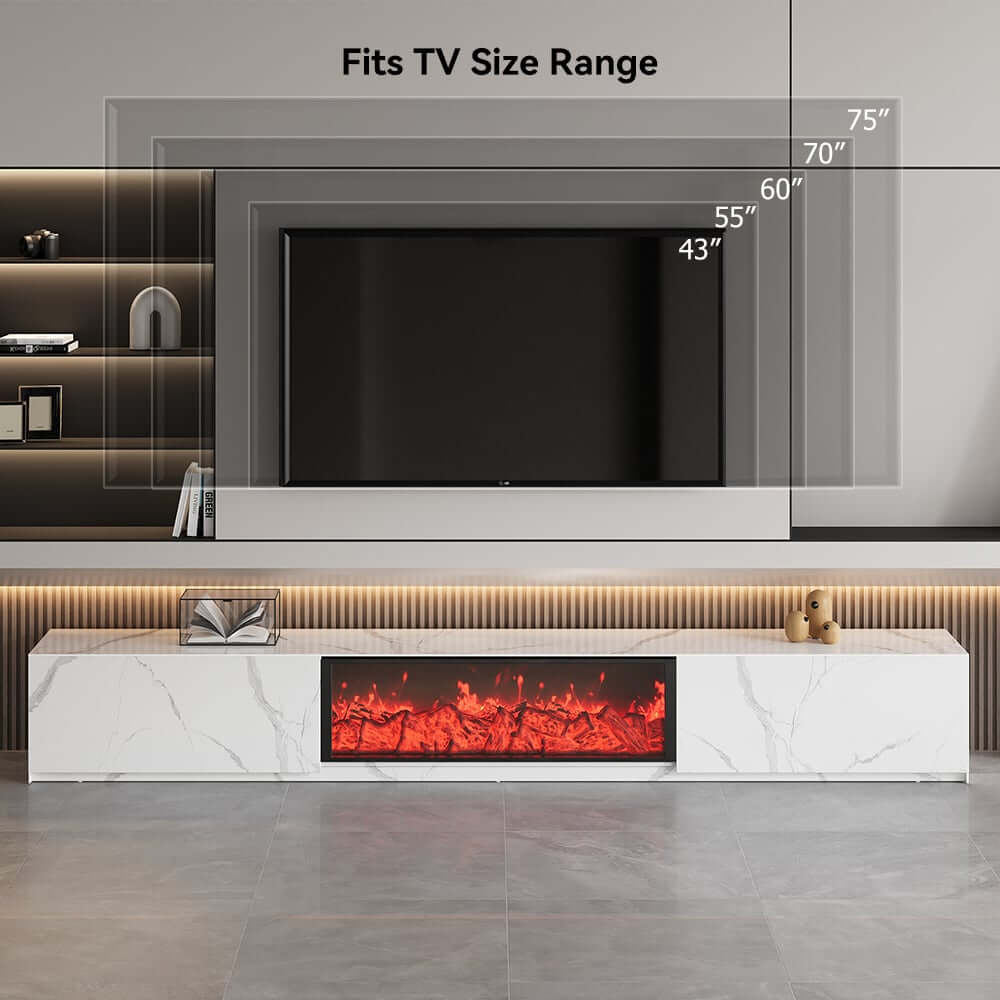 Modern Sintered Stone Entertainment Center with LED
