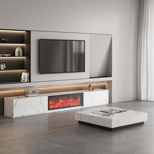Modern Sintered Stone Entertainment Center with LED