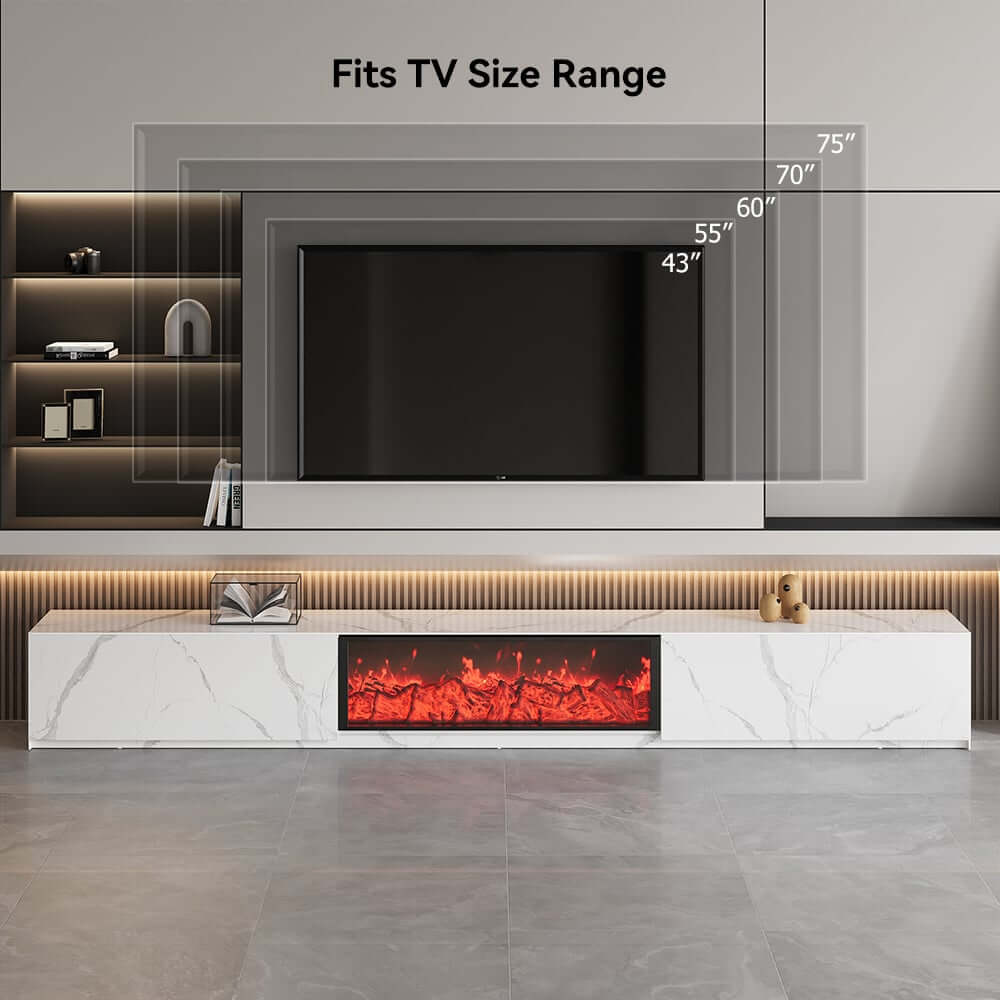 Modern Sintered Stone Entertainment Center with LED