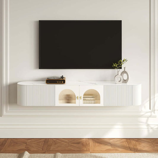 Modern Sintered Stone Floating TV Stand With 2 Drawers Main Product Image