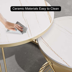 Modern Sintered Stone Nesting Coffee Table Set