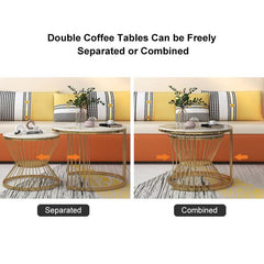 Modern Sintered Stone Nesting Coffee Table Set