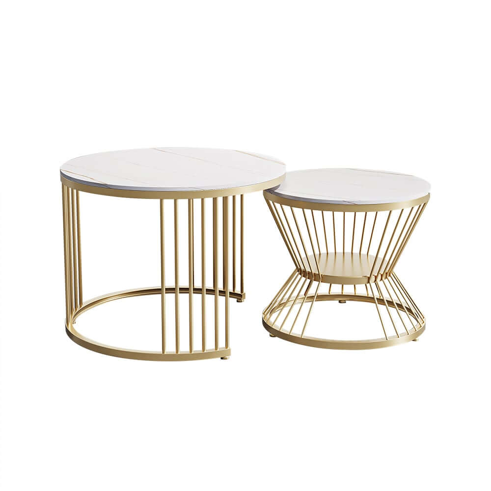 Modern Sintered Stone Nesting Coffee Table Set