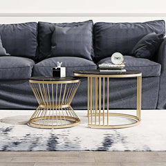 Modern Sintered Stone Nesting Coffee Table Set