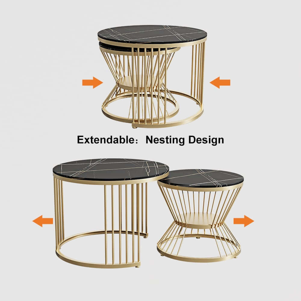 Modern Sintered Stone Nesting Coffee Table Set
