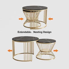 Modern Sintered Stone Nesting Coffee Table Set