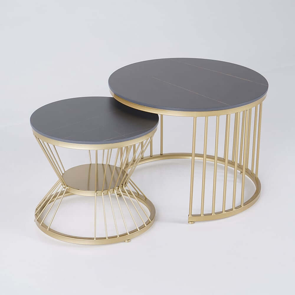 Modern Sintered Stone Nesting Coffee Table Set