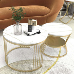 Modern Sintered Stone Nesting Coffee Table Set