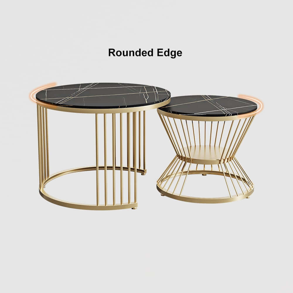 Modern Sintered Stone Nesting Coffee Table Set