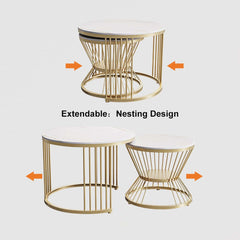 Modern Sintered Stone Nesting Coffee Table Set