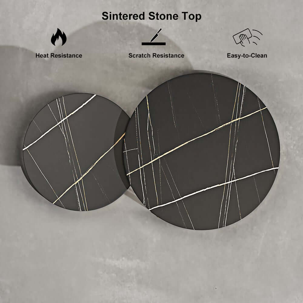 Modern Sintered Stone Nesting Coffee Table Set