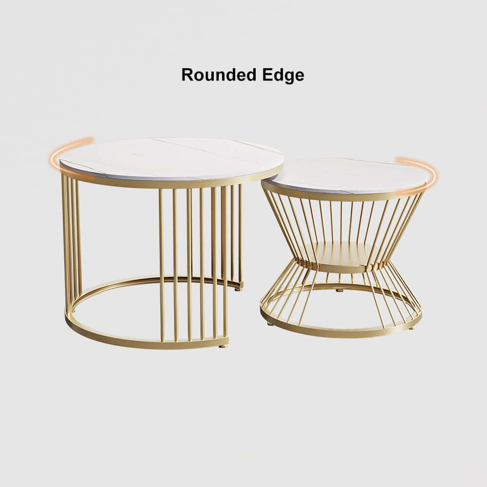 Modern Sintered Stone Nesting Coffee Table Set