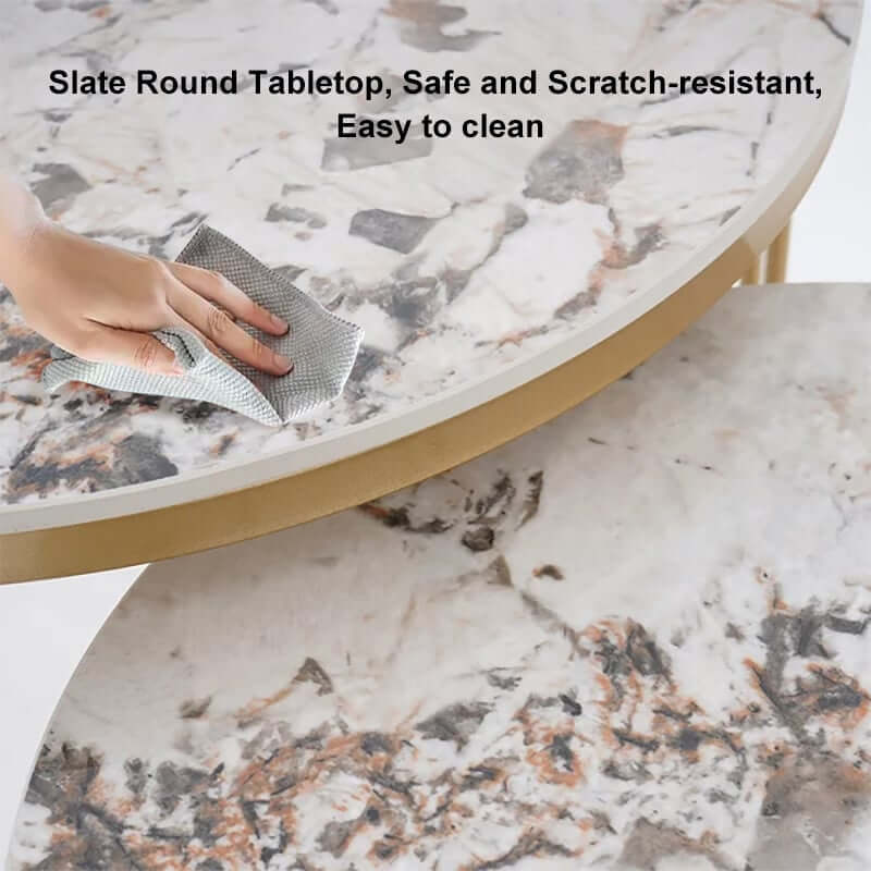 Modern Sintered Stone Nesting Coffee Table Set