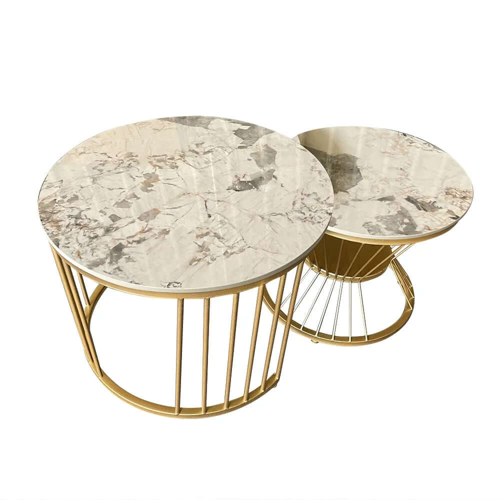Modern Sintered Stone Nesting Coffee Table Set