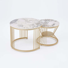 Modern Sintered Stone Nesting Coffee Table Set