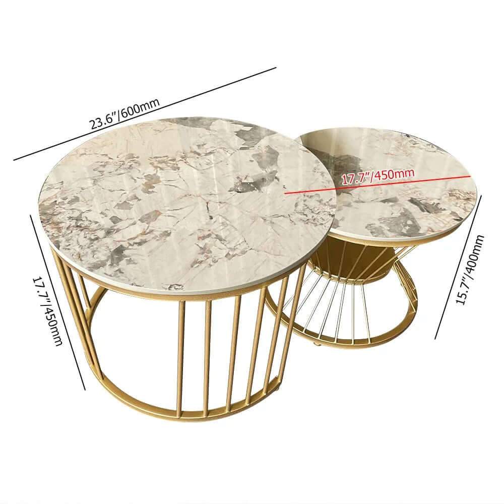 Modern Sintered Stone Nesting Coffee Table Set